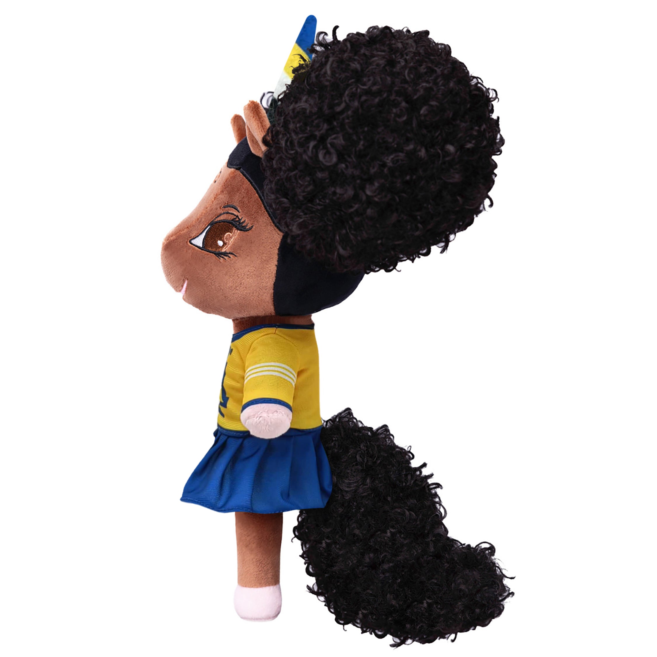 North Carolina A&T University Unicorn Doll with Afro Puffs (A&T Logo) - 14 inch