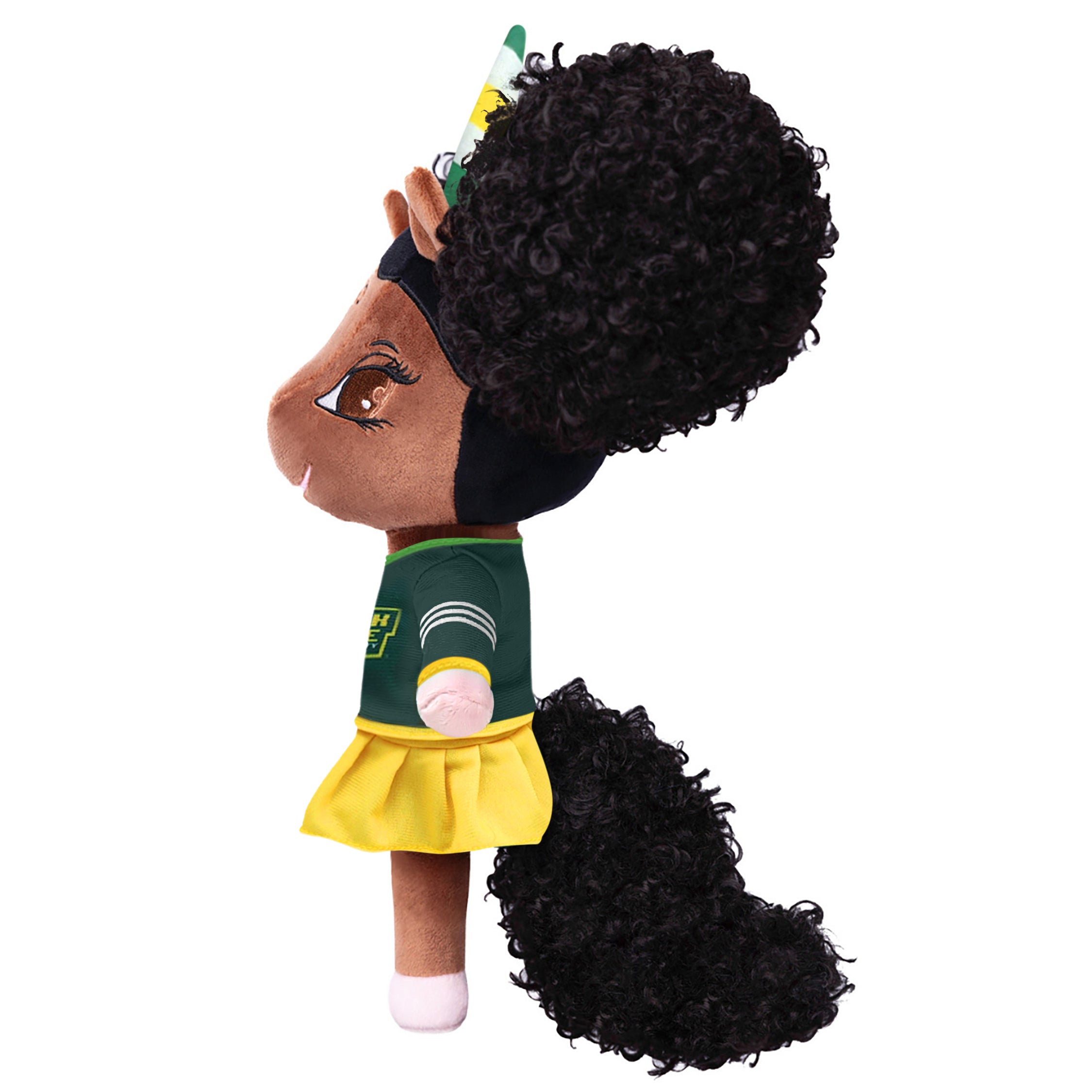 Norfolk State University Unicorn Doll with Afro Puffs - 14 inch